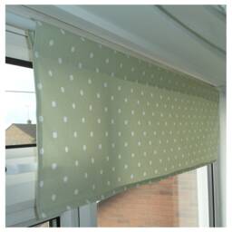 Window Valance Curtain Treatment Header Cafe Top Rod Pocket Treatments Kitchen Bathroom Polka Dot Sage Green & White Dots Polkadot Pelmet - thumbnail 1