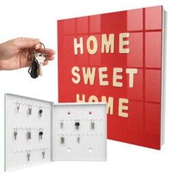 Home Heat Key Cabinet For Home, Red Industrial Box, Typographic Texts, Lovers Of Typography & Cozy Interiors - thumbnail 2