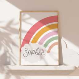Set Of 3 Sister Prints, Wall Art, Rainbow Print, Colourful, Girls Bedroom Decor, Shared Bedroom, Gift, Nursery Twins - thumbnail 2