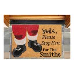 Personalised Doormat, Santa Stop Here, Xmas, Christmas Mat - thumbnail 1