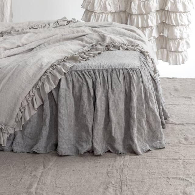 Linen Bed Skirt Dust Ruffle. Linen Bedskirt. Handmade By Mooshop.new52 - image 1