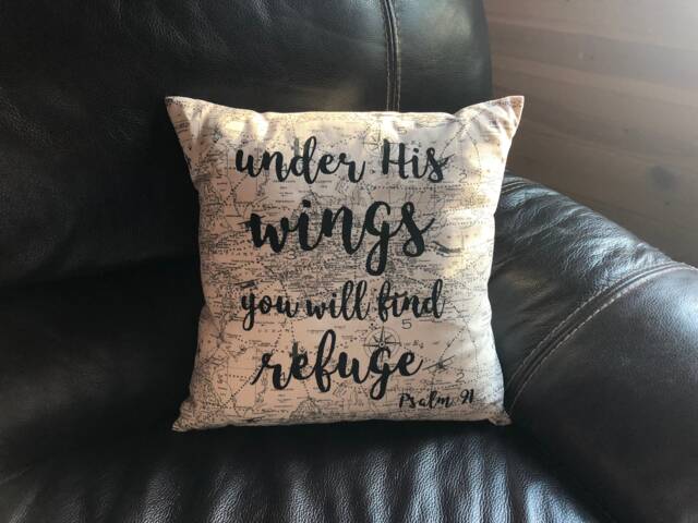 Psalm 91 Throw Pillow Handmade Cotton Quote Pillow - image 1