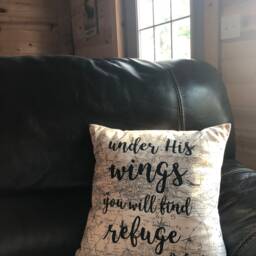 Psalm 91 Throw Pillow Handmade Cotton Quote Pillow - thumbnail 4