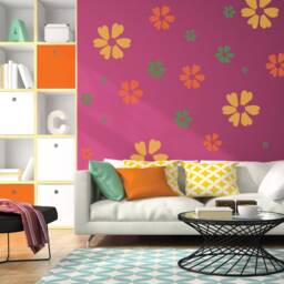 Flower Wall Stencil Set Reusable Plastic Templates For Kids Decor - thumbnail 3