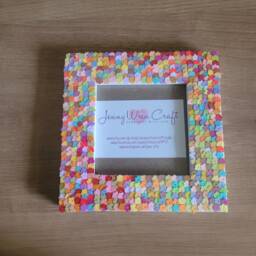Colourful Flower Sequin Square Photo Frame 4 X Inches - thumbnail 2