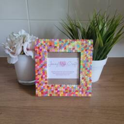Colourful Flower Sequin Square Photo Frame 4 X Inches - thumbnail 4