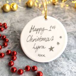 Personalised Ceramic Hare Christmas Decoration - thumbnail 2