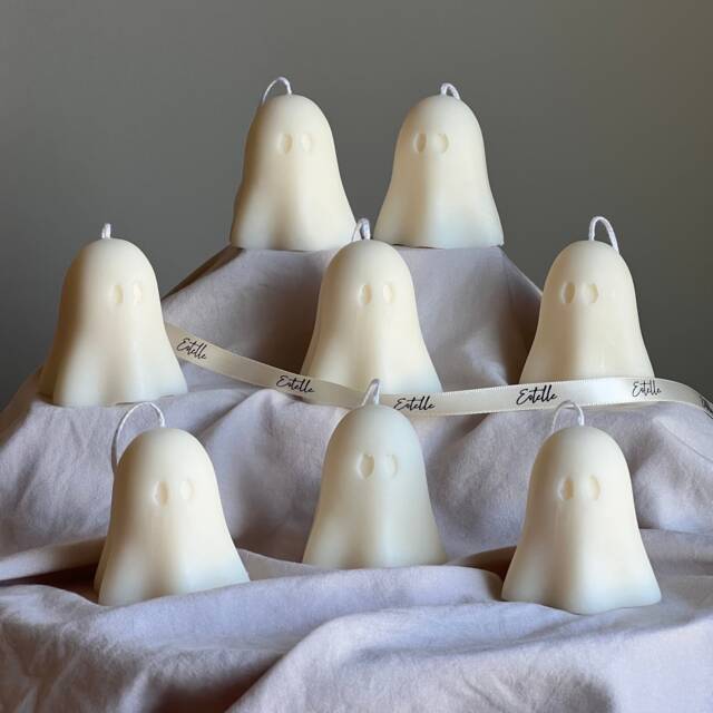 Handmade Halloween Ghost Candle - Sculptural Soy Wax Home Decor - image 1