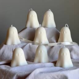 Handmade Halloween Ghost Candle - Sculptural Soy Wax Home Decor - thumbnail 1