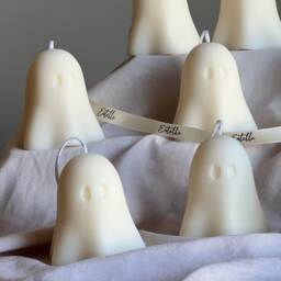 Handmade Halloween Ghost Candle - Sculptural Soy Wax Home Decor - thumbnail 2