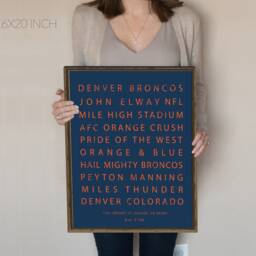 Denver Broncos Set Of 3 Prints, Football Patent Art, Subway Art, Mile High Seating Chart, Vintage Decor, Subway Art - thumbnail 3