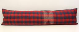 Handmade Kilim Lumbar Pillow Cover, King Size 12x48, Turkish Wool - thumbnail 1