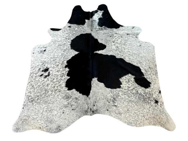 Medium/Large Sized Black & White Genuine Cowhide Rug, Hair On Hide Sold As Seen - image 1