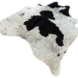 Medium/Large Sized Black & White Genuine Cowhide Rug, Hair On Hide Sold As Seen - thumbnail 4