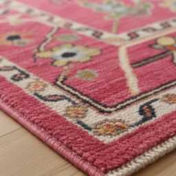 Handmade Wool Oushak Rug, 8x10 Hand Woven Pink Bedroom Carpet - thumbnail 3