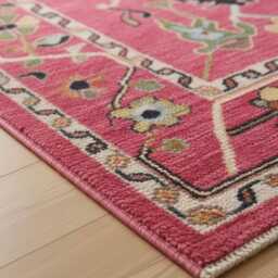 Handmade Wool Oushak Rug, 8x10 Hand Woven Pink Bedroom Carpet - thumbnail 4