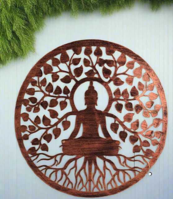 Handmade Indoor/Outdoor Budha Tree Of Life Wall Art Outdoors/ Indoors 60x60cm - image 1