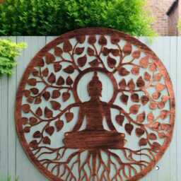 Handmade Indoor/Outdoor Budha Tree Of Life Wall Art Outdoors/ Indoors 60x60cm - thumbnail 4