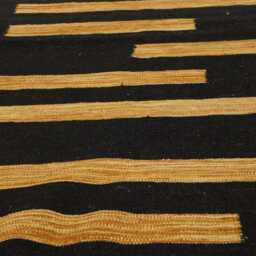 Handmade Black & Gold Kilim Rug Boho Runner, Custom Size - thumbnail 3