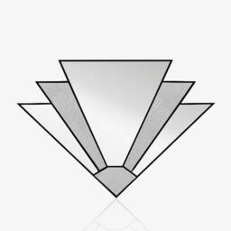 Large Stain Glass Art Deco Mirror, Wall Overmantle Vintage Fan Mirror - thumbnail 2