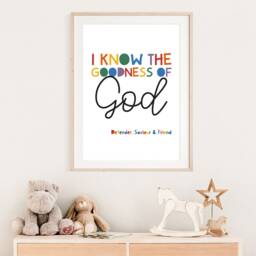 Christian Wall Art, Girls Bedroom Prints, Boys Rainbow Nursery Bible Verse Art - thumbnail 2