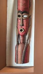 Handcrafted African Tribal Wall Mask Set, Wooden Ethnic Decor - 40 Inches - thumbnail 4
