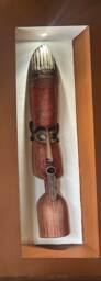 Handcrafted African Tribal Wall Mask Set, Wooden Ethnic Decor - 40 Inches - thumbnail 3