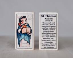 st Thomas Aquinas Patron Saint Block With Gift Bag // Doctor Of The Church, Catholic Education, Theologians, & Publishers