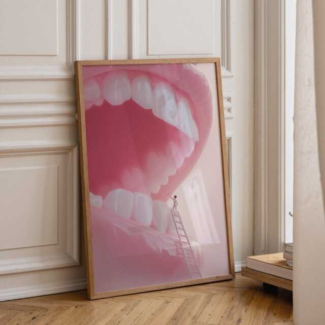 Dental Wall Art Print - Surreal Dentist Illustration Modern Clinic D??cor Creative Medical - image 1