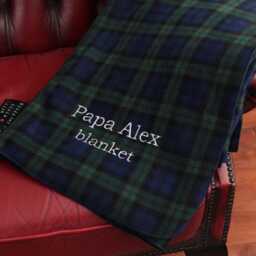 Personalised Tartan Blanket Custom Embroidered Single Fleece Cosy Throw Gift - thumbnail 3