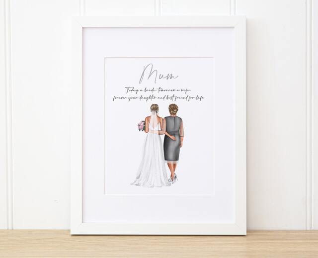 Personalised Mother Of The Bride Print - Foil Framed Mum Gift Wedding - image 1
