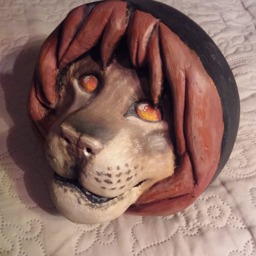 Painted Plaster Lion Head Wall Sculpture Inspired By Walt Disney's The Lion King - thumbnail 2