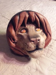 Painted Plaster Lion Head Wall Sculpture Inspired By Walt Disney's The Lion King - thumbnail 1