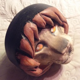 Painted Plaster Lion Head Wall Sculpture Inspired By Walt Disney's The Lion King - thumbnail 3