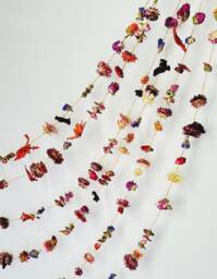 Dried Flower & Rosebud Garland - Wedding Flowers Handmade Gift Idea Folk Wall Decor - thumbnail 1