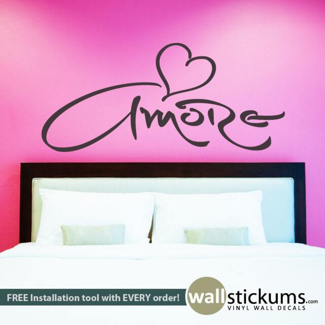 Amore Heart Wall Decal - Italian Love Quote Vinyl Sticker - image 1