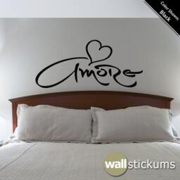 Amore Heart Wall Decal - Italian Love Quote Vinyl Sticker - thumbnail 4