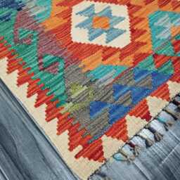 Kilim Rug Multicolour, Handmade Artisan Afghan Turkish Scandinavian Navajo Bohemian Flatweave Wool Multicolour 124x81 cm - thumbnail 2