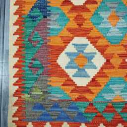 Kilim Rug Multicolour, Handmade Artisan Afghan Turkish Scandinavian Navajo Bohemian Flatweave Wool Multicolour 124x81 cm - thumbnail 4