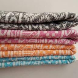 Boho Aztec Beach Towel - Soft Woven Cotton Blanket Throw - thumbnail 3