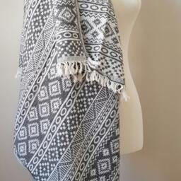 Boho Aztec Beach Towel - Soft Woven Cotton Blanket Throw - thumbnail 2