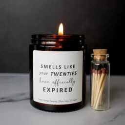 30Th Birthday Gift Candle, Smells Like Your Twenties Have Expired Present - thumbnail 1