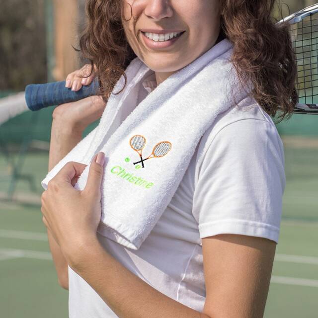 Customized Tennis Towel With Name, Gift For Players, Monogram Towel, Personalized Gifts, Sport Sweat Special Lovers - image 1