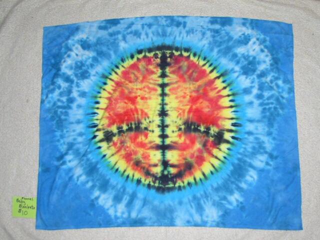 Baby Blanket, Flannel Tie Dyed, With Peace Sign, Bb 1