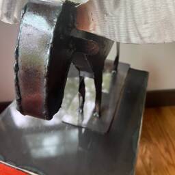 Tabletop Art Moose, Steel Freestanding Sculpture, Rust Metal Mantle - thumbnail 4