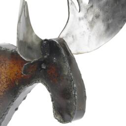Tabletop Art Moose, Steel Freestanding Sculpture, Rust Metal Mantle - thumbnail 2