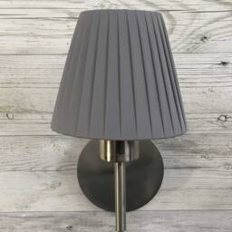 Grey Pleated Candle Lampshade, Clip On Chandelier Clip Shade, Candlestick Lampshades, Small On Wall Light - thumbnail 3