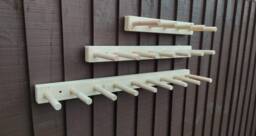 Welly Wellington Wellies Wooden Rack Boot Holder Wall Mounted Shoe Storage Entryway Porch Organiser - thumbnail 1