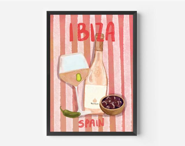 Ibiza Summer Print Colourful Travel Poster By Illustrated Weezy