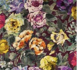 Decorative Pillow in Designers Guild Bloomsbury Rose Or Indigo, Stunning Floral Velvet - thumbnail 2